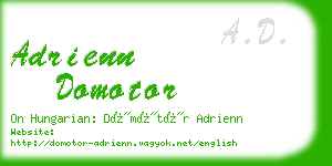 adrienn domotor business card